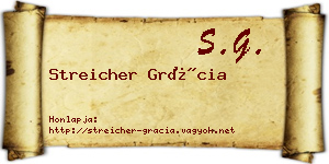 Streicher Grácia névjegykártya